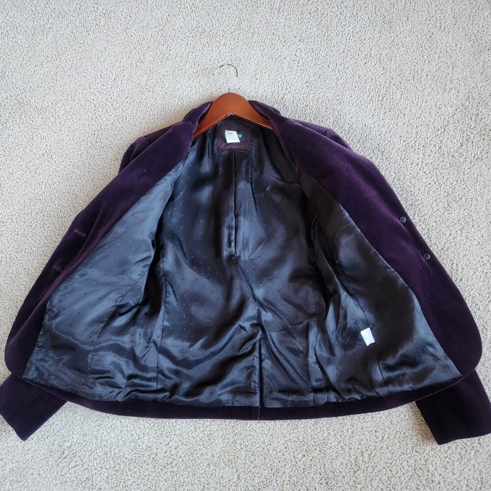 J. Crew Velvet Schoolboy Blazer Plum Eggplant Purple - Picture 6 of 12